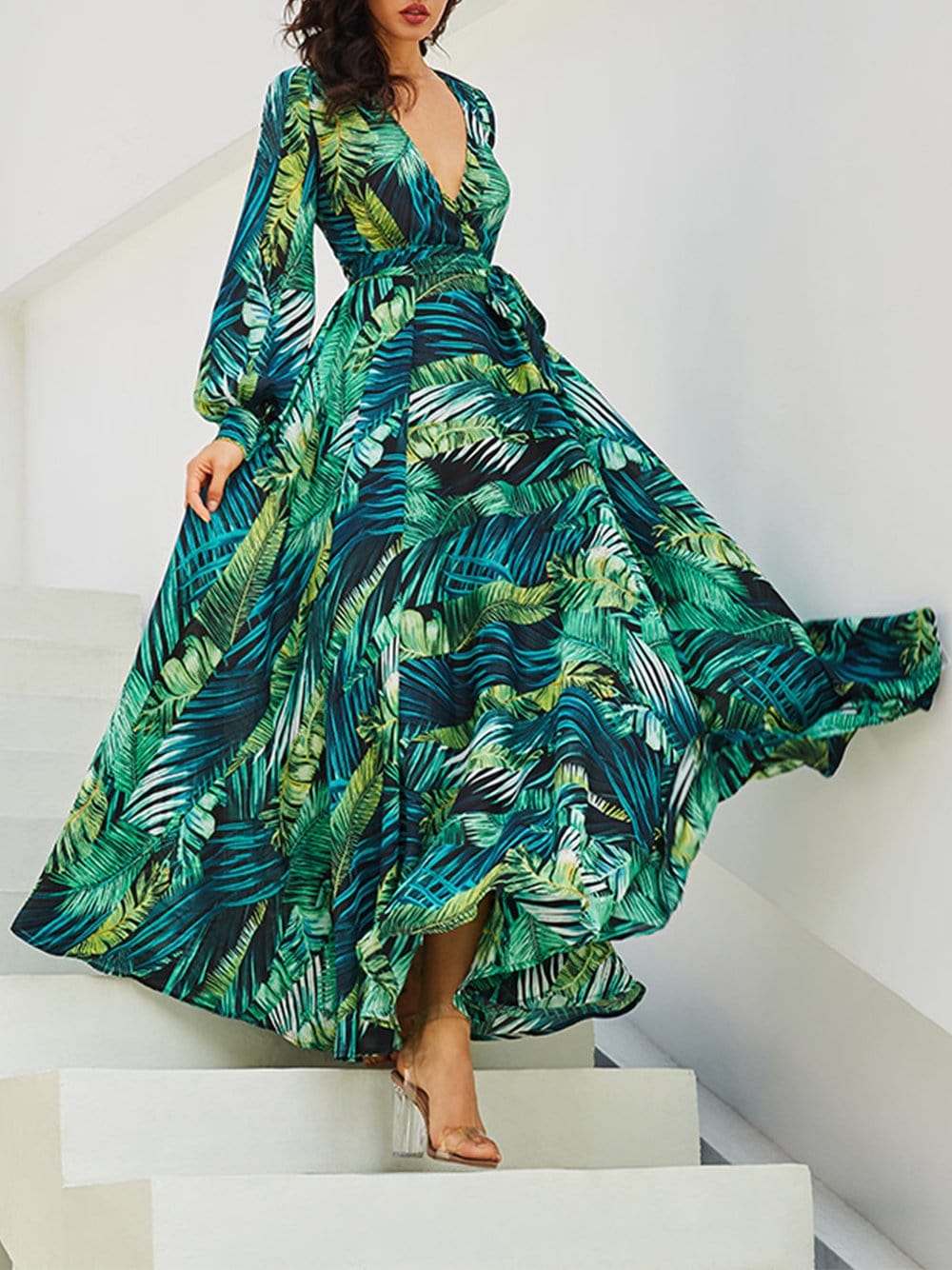 Damitra Floral Maxi Dress PM1108 Green / S Official JT Merch