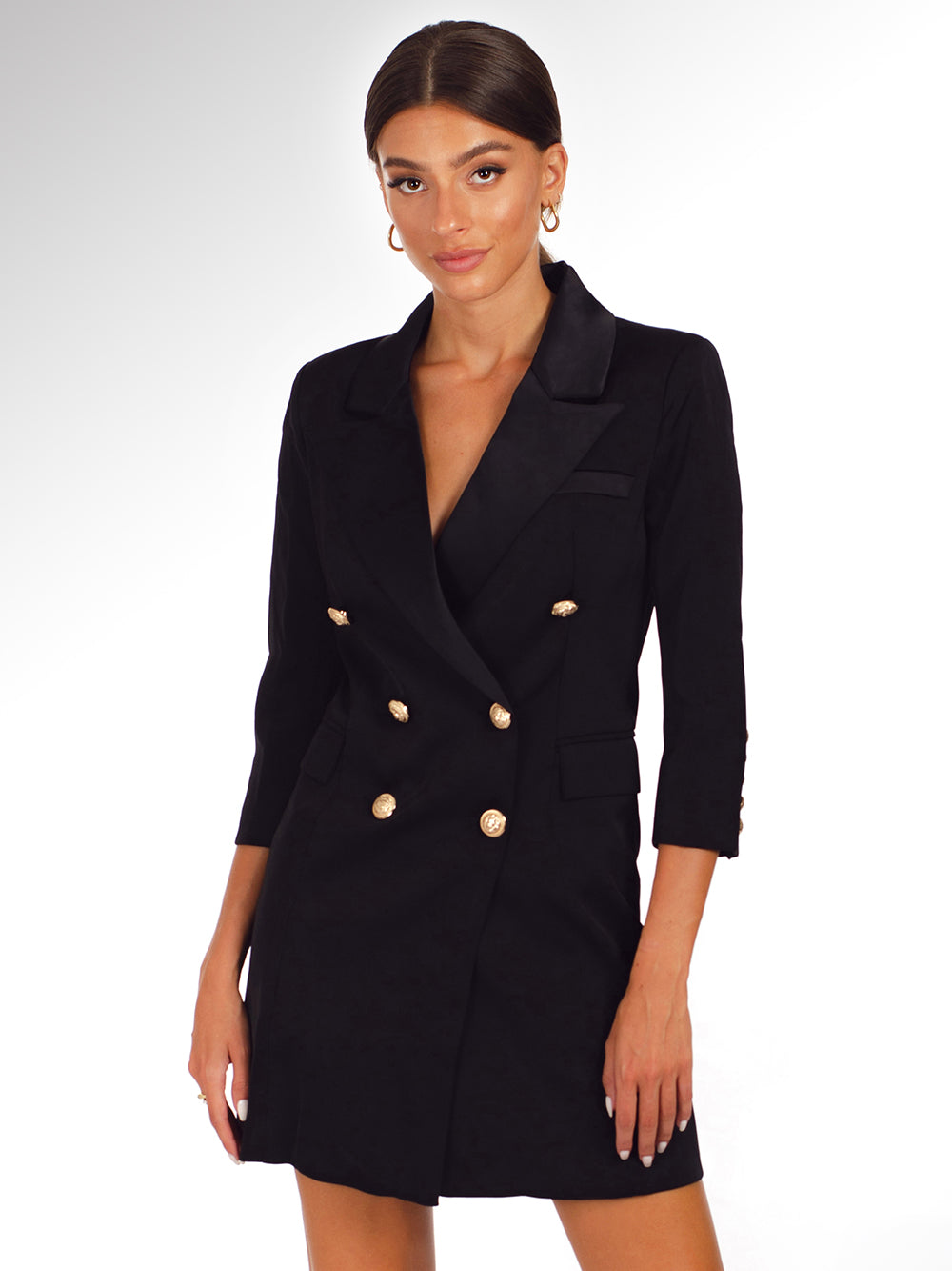 SALMA Double-Breasted Blazer Dress PM1108 black / XL Official JT Merch