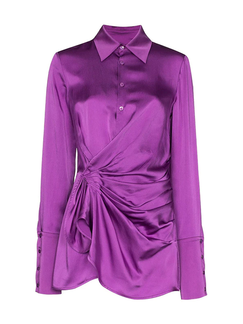 YVE Ruched Shirt Mini Dress PM1108 Purple / S Official JT Merch