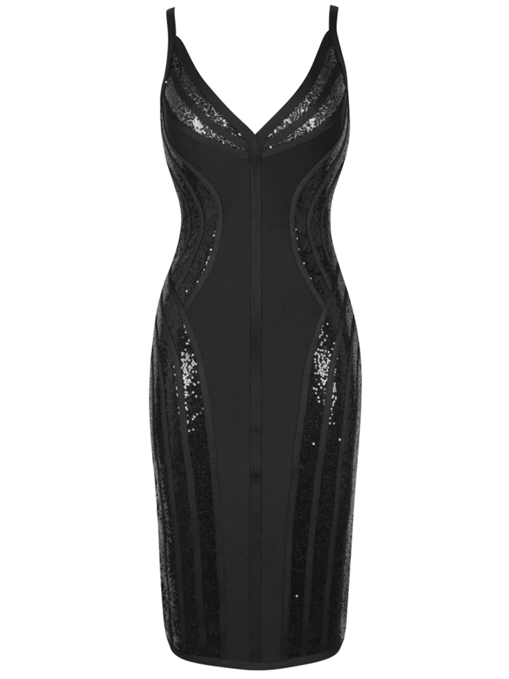 UDDE Sequins Bandage Dress PM1108 Black / XS Official JT Merch