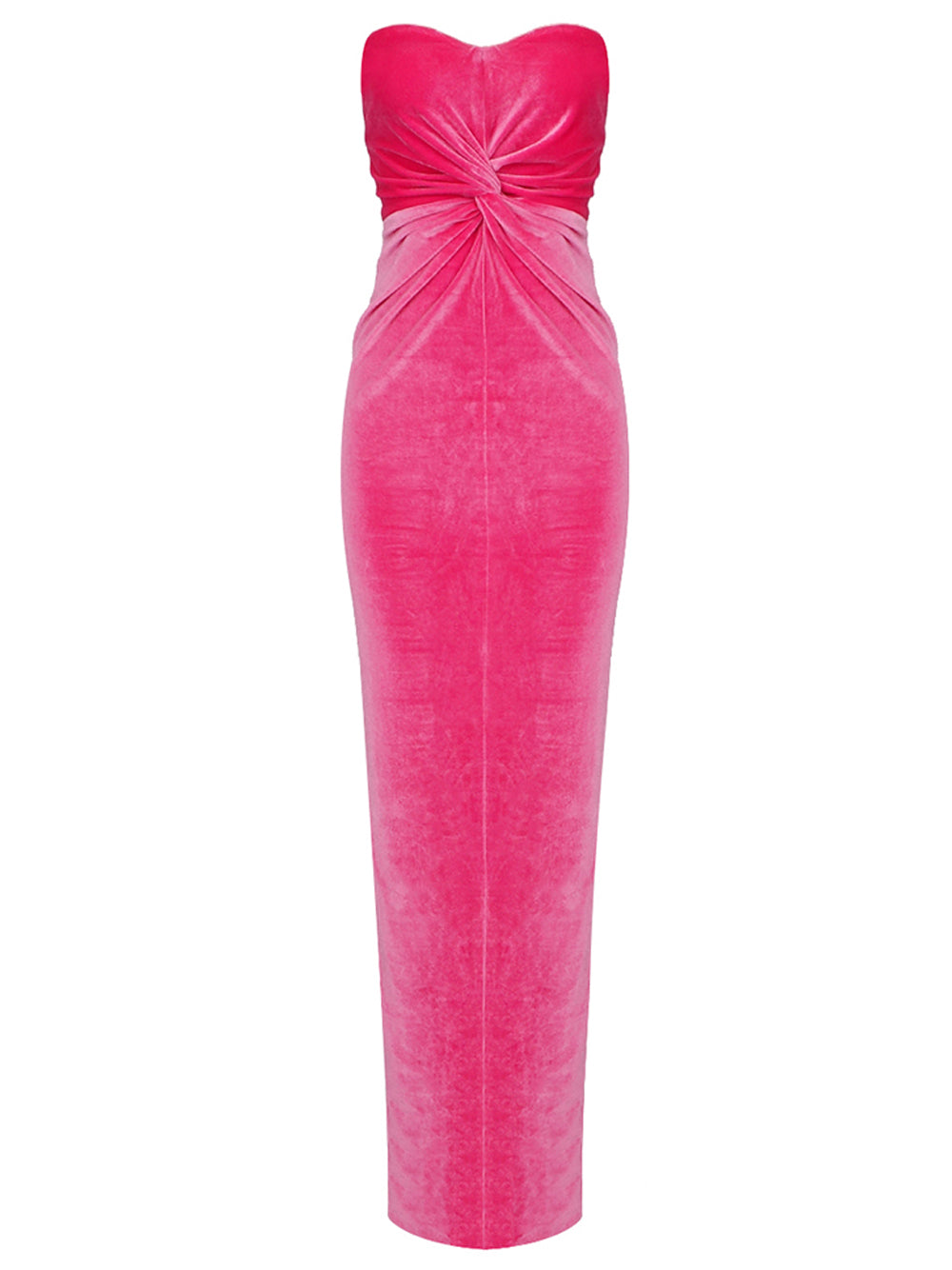 PITCHA Strapless Velvet Maxi Dress PM1108 Fuchsia / XS Official JT Merch