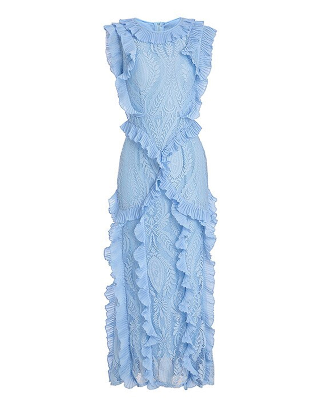 ANNE Ruffles Maxi Dress PM1108 Blue / S Official JT Merch