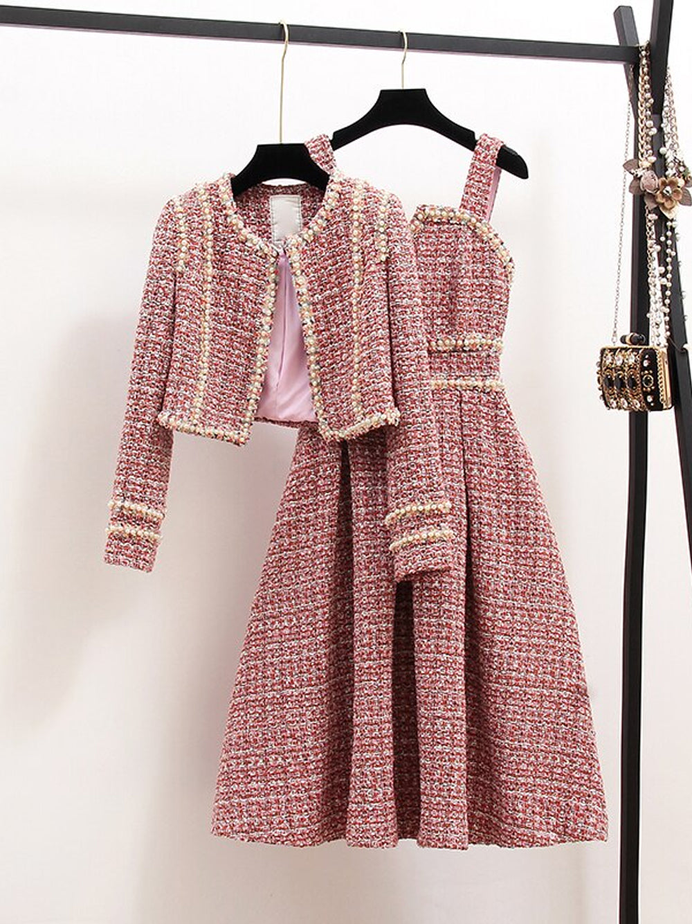 DANETE Dress & Jacket Set PM1108 Pink / S Official JT Merch