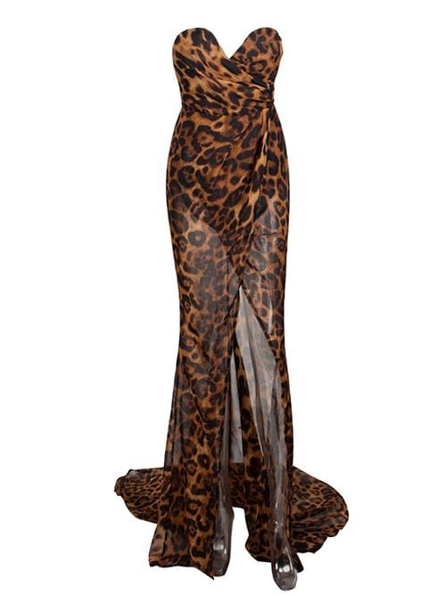 CARMINE Strapless Leopard Maxi Dress PM1108 Leopard / XS Official JT Merch