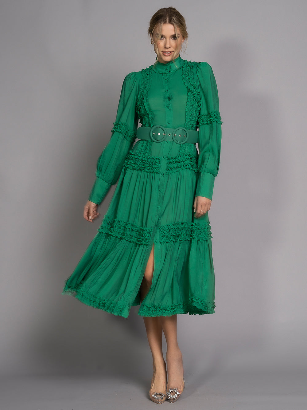 JADE Maxi Dress in Green PM1108 Green / S Official JT Merch