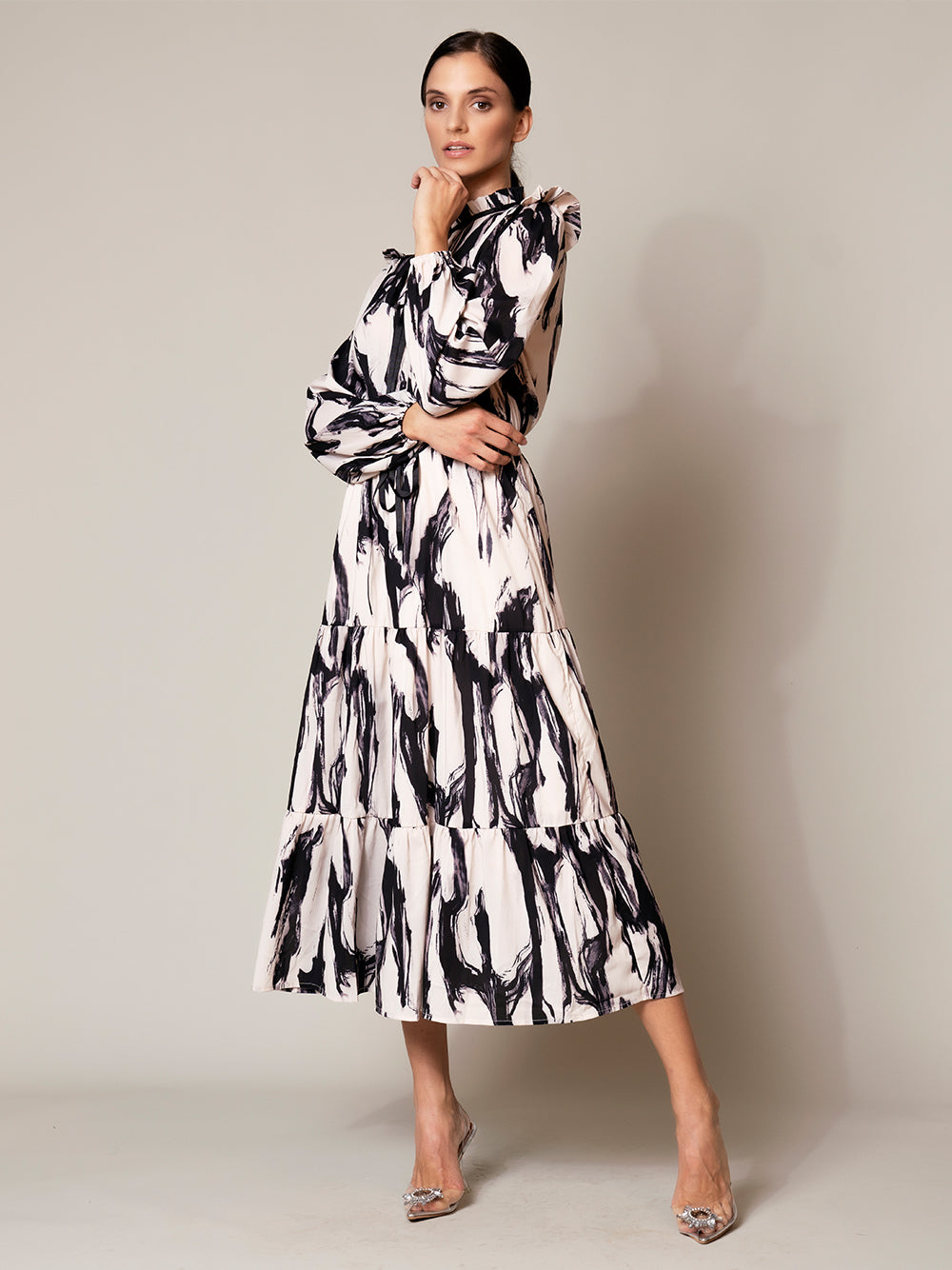 ORCHARD Midi Dress PM1108 B&W / S Official JT Merch